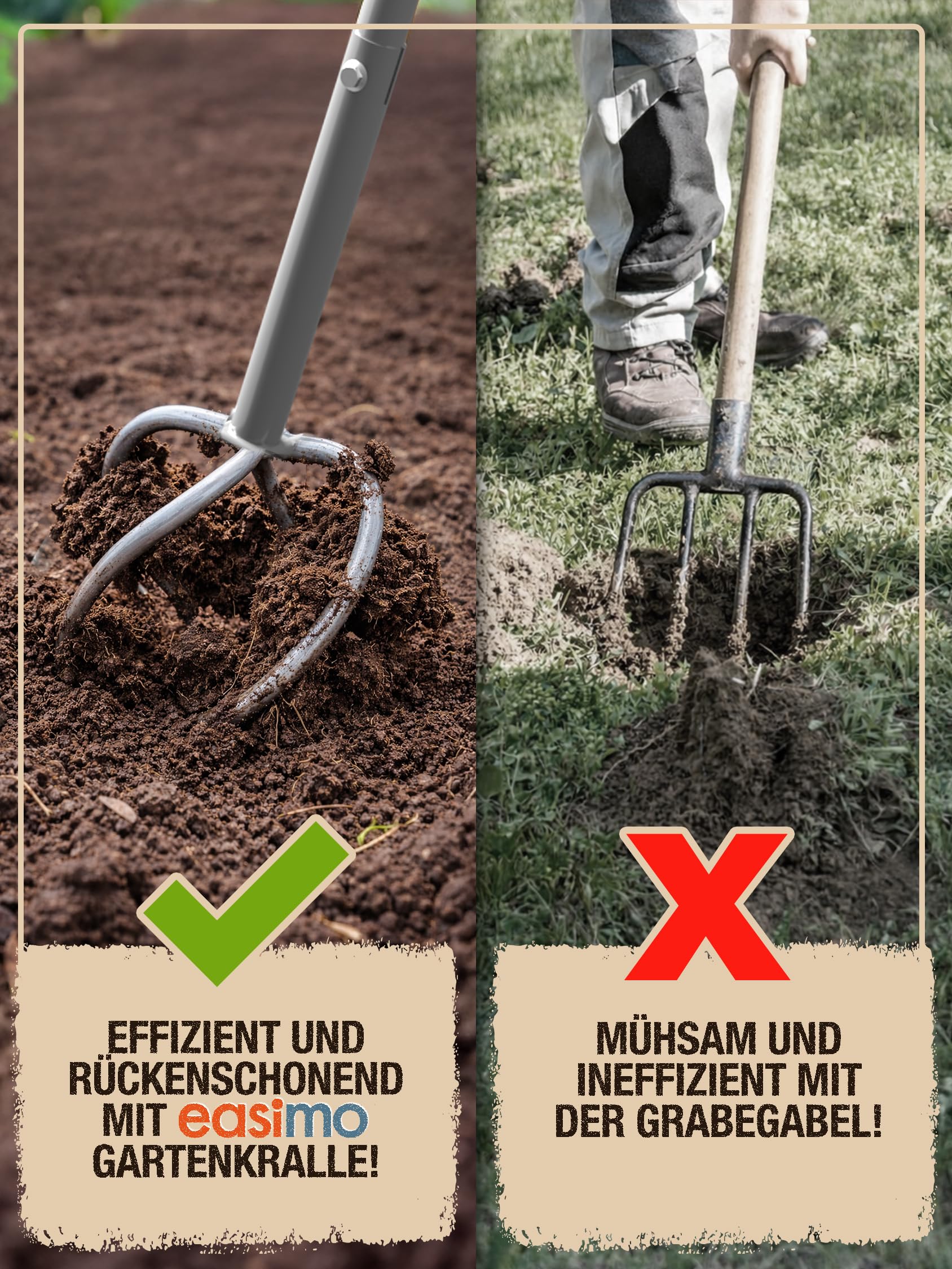 Griffe de jardin avec poignée en T | Cultivateur manuel & desserreur de sol | Twist Tiller pour ameublir le sol, aérer et enlever les mauvaises herbes | Outil de jardin