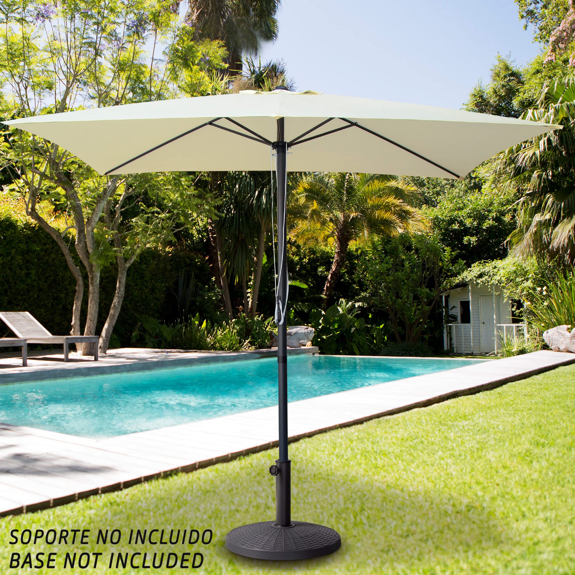 AKTIVE 61126 - Parasol de Jardin et de Terrasse Carré 3X3M, Structure en Aluminium, Facile à Plier et à Installer, Hauteur 2,7M, Protection UV50, Parasols de Terrasse, Parasols de Jardin