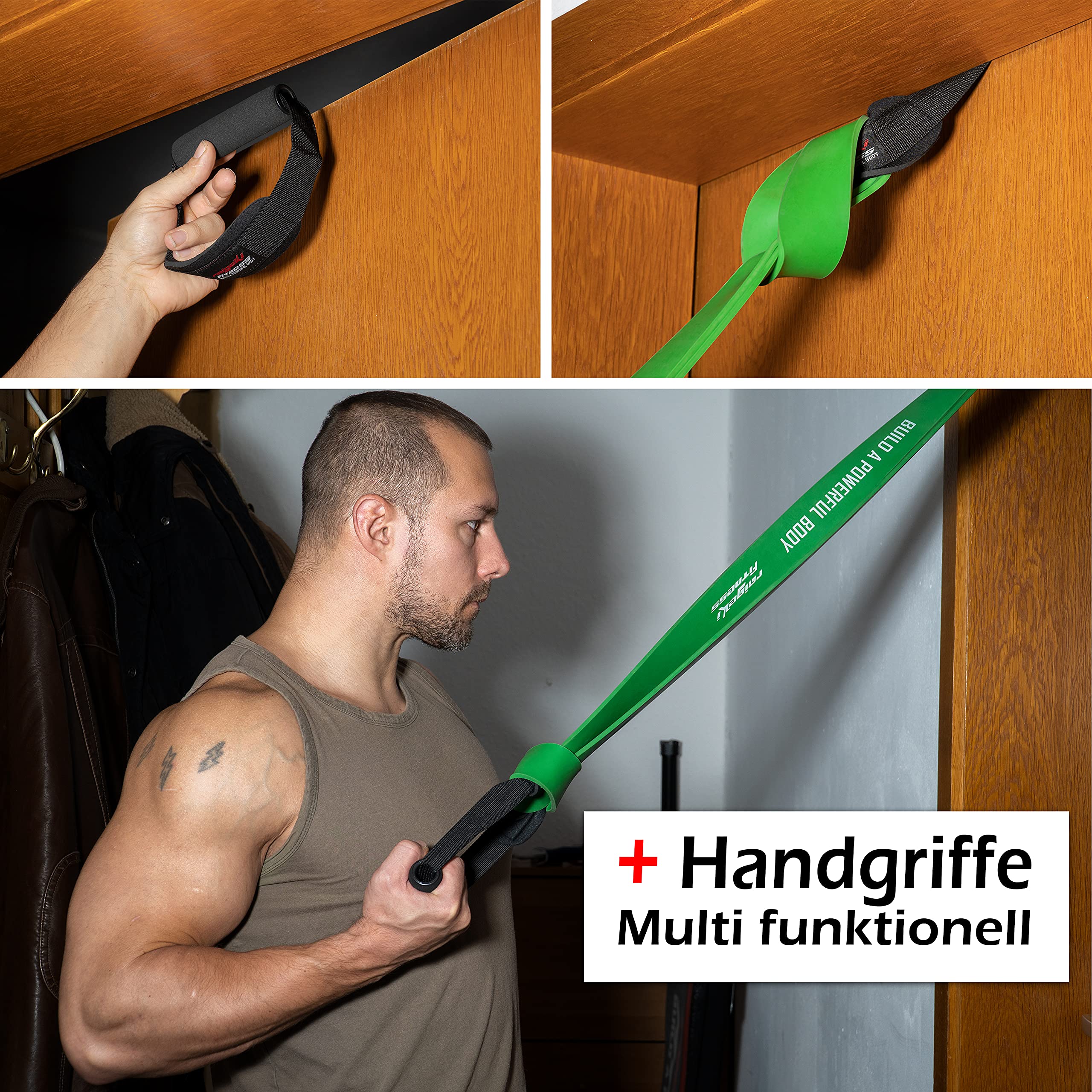 Raigeki Fasce elastiche per resistenza fitness (+ piani di allenamento) [individualmente e insieme] Bande di resistenza lunghe fasce fitness per sport di forza - Fascia fitness