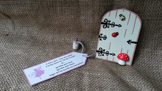 Hand painted magical fairy door - green - with fairy dust - for skirting board - bedroom