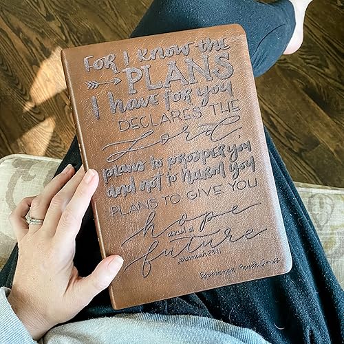 Miniatura 2 de Hand Lettered and Laser Engraved NASB Bible, Large Print Reference Bible, Brown Leather Cover, Personalized Custom Name Engraving Available