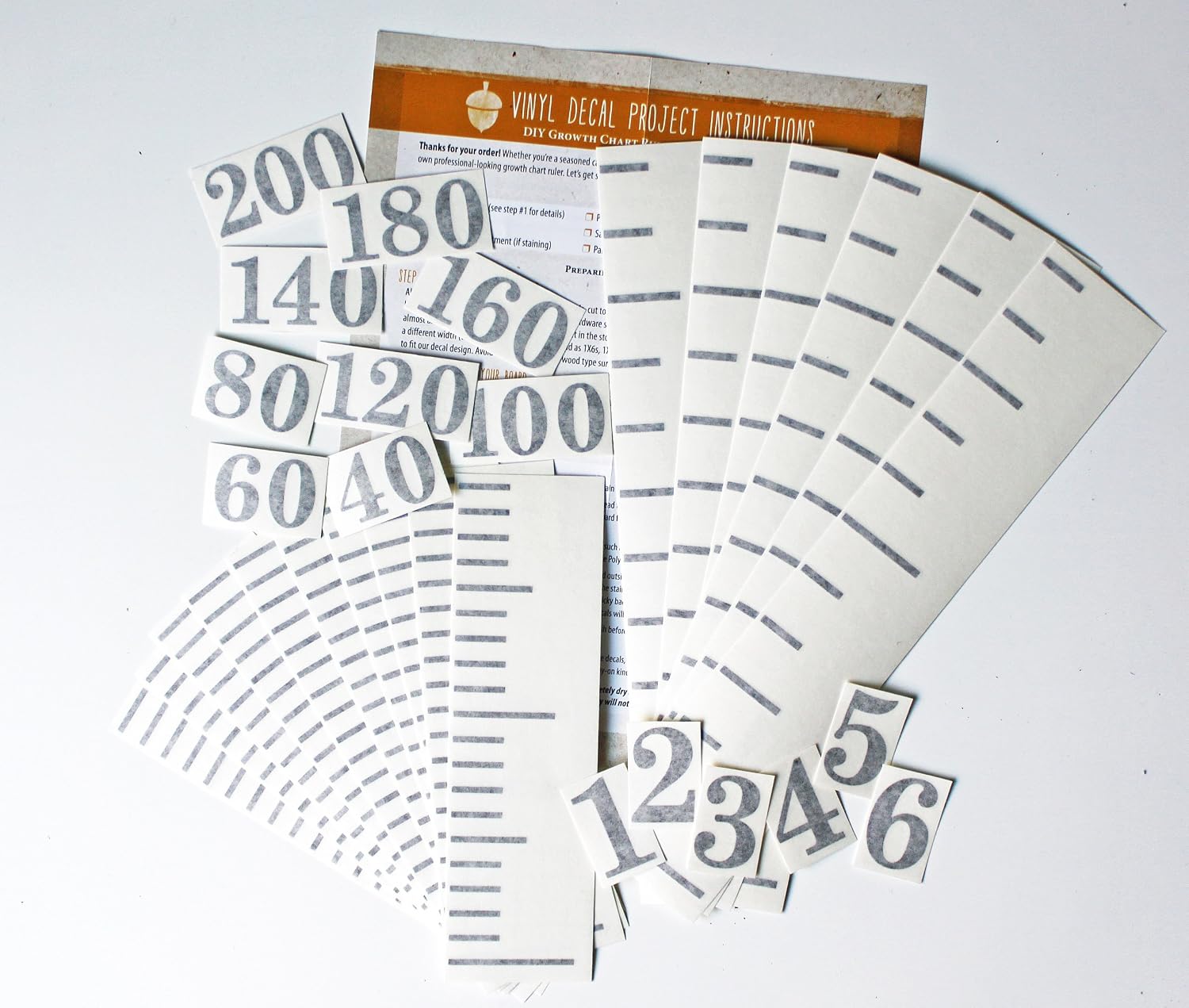 Little Acorns DIY Vinyl Growth Chart Ruler Decal Kit, Metric Combination