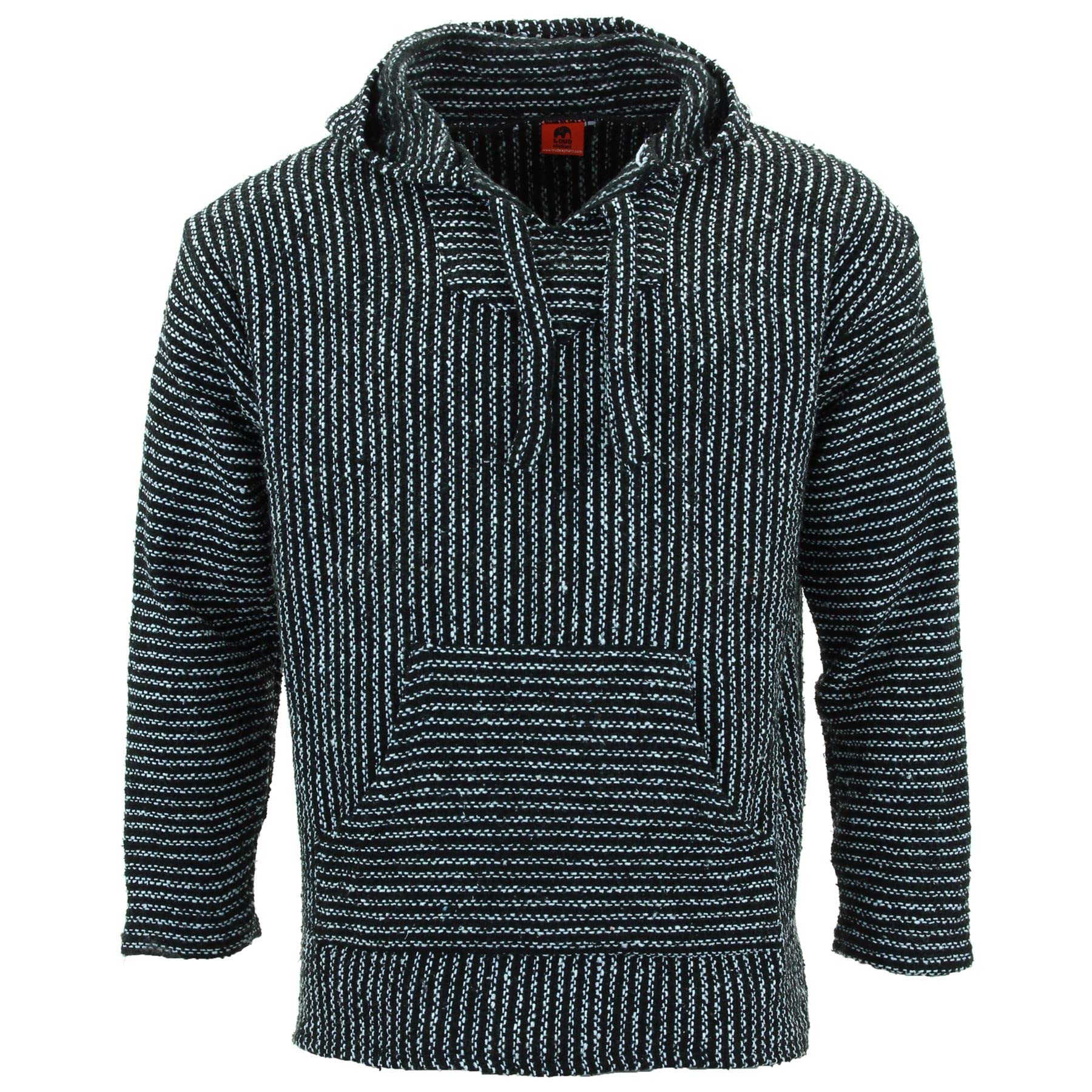 LOUDelephant Recycled Mexican Baja Jerga Hoody - Humbug (Medium)