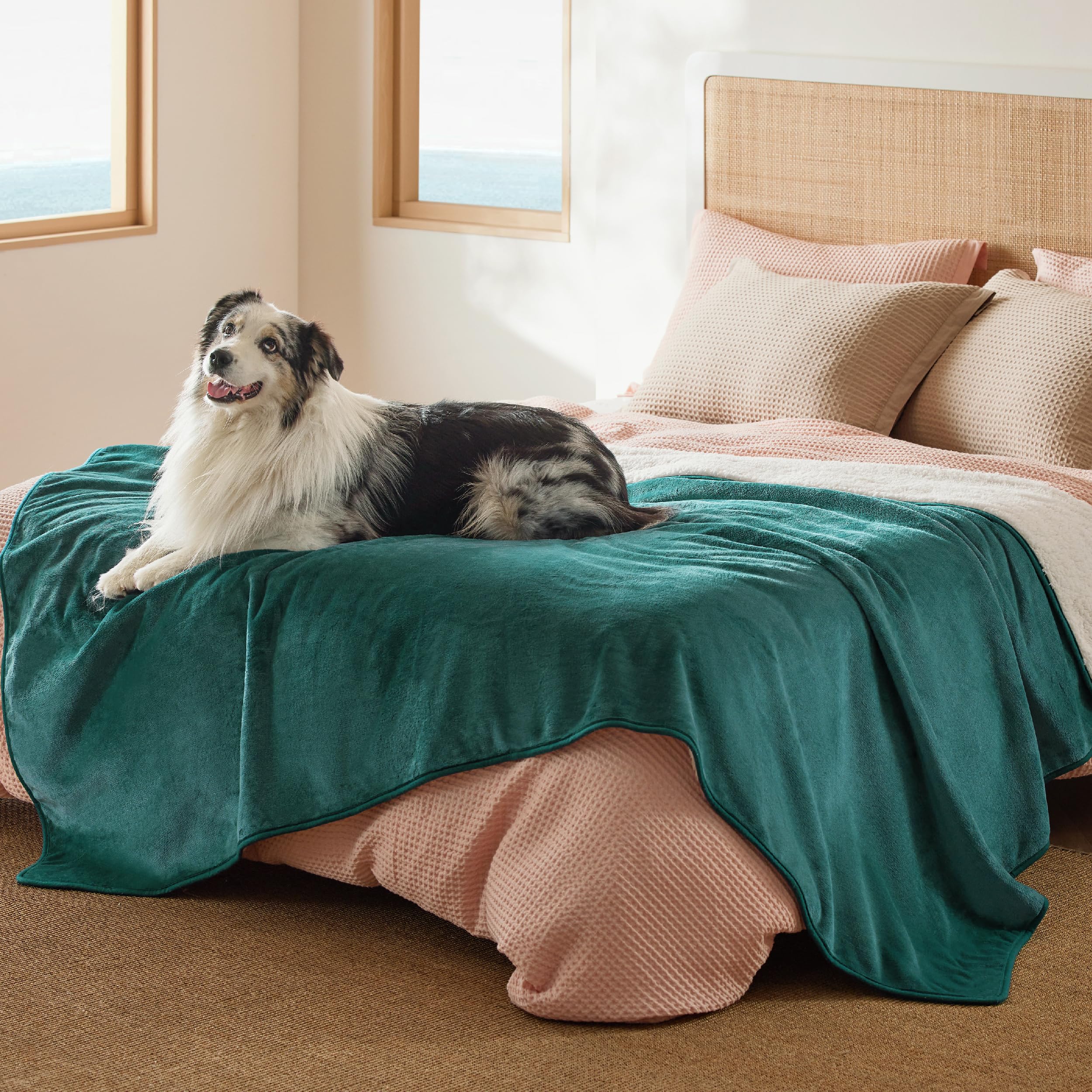 Bedsure Waterproof Blanket for Bed Soft Sherpa Fleece Throw,Twin 80"x60"