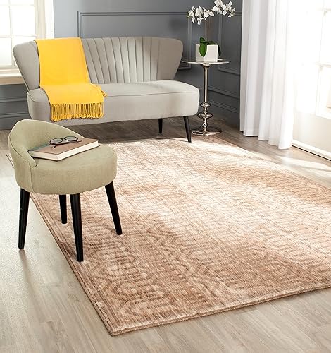SAFAVIEH Infinity Collection INF583T - Alfombra decorativa, 4 x 6 pies, beige y gris topo, no desprende pelusa y de fácil cuidado, ideal para zonas