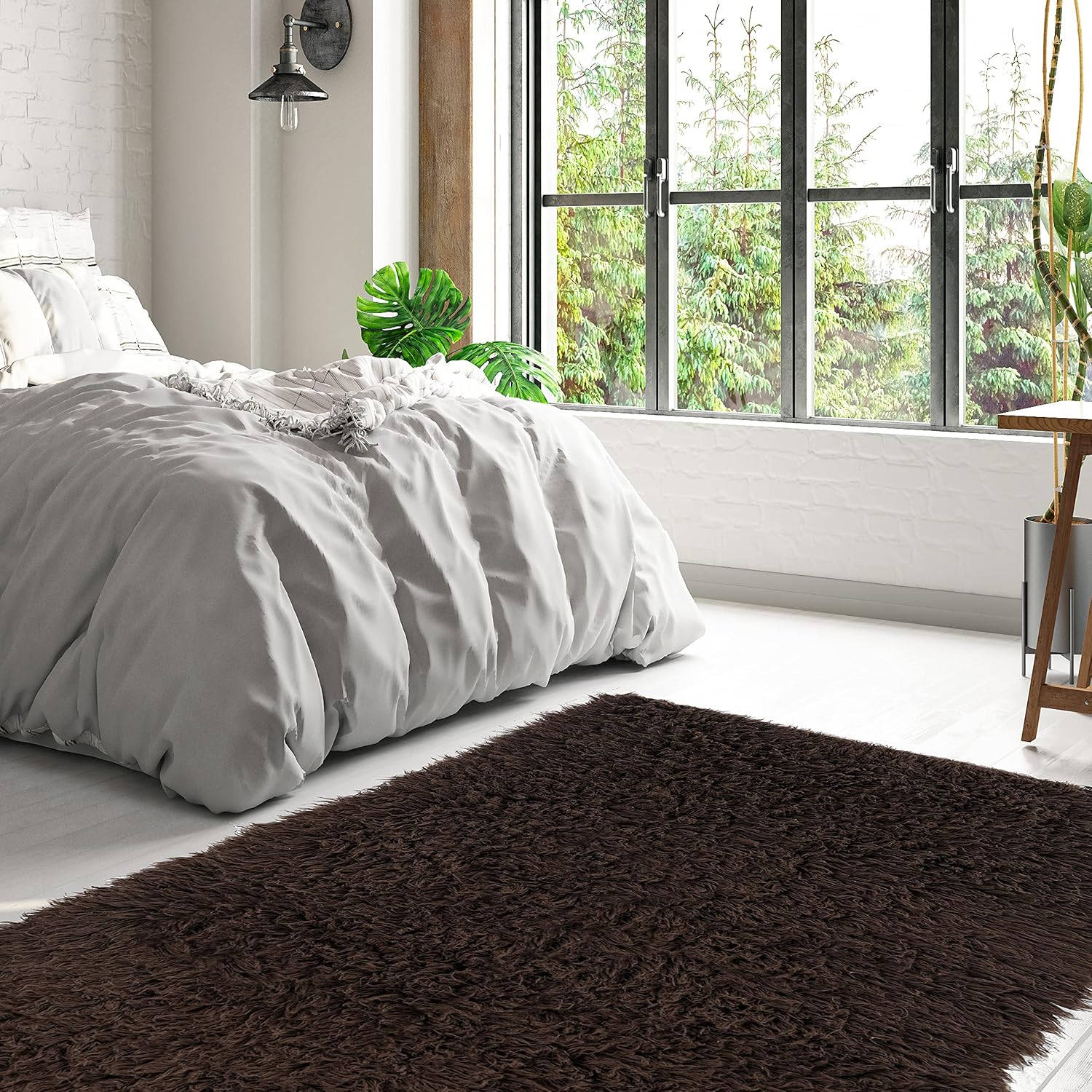 Linon New Flokati 1400gram Cocoa Wool Shag 8' X 10' Area Rug