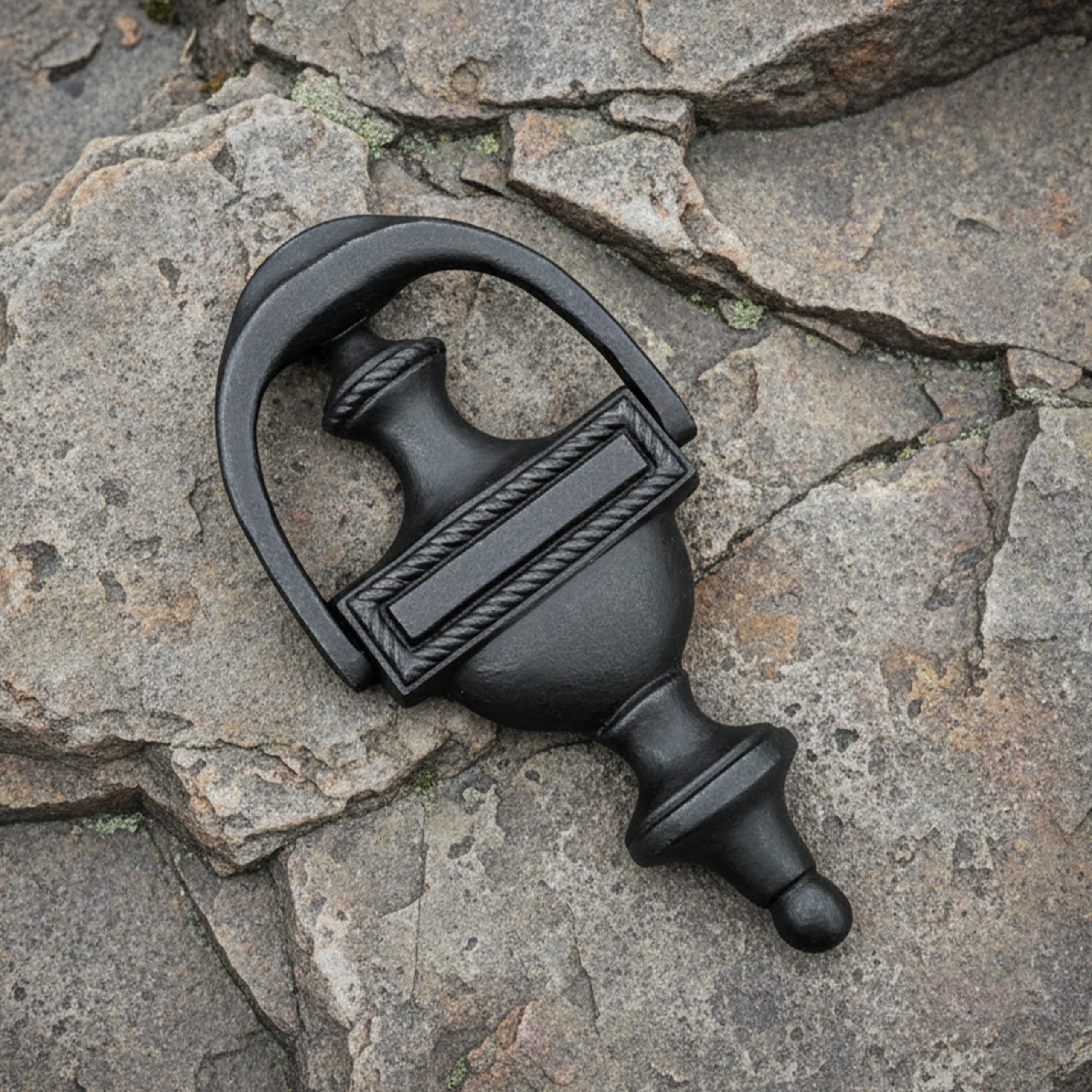 Tradycyjny styl linowy klasyczna kołatka do drzwi wejściowych 19 cm wys. x 3,5 W dekoracyjna vintage solidna antyczna kołatka do drzwi wejściowych