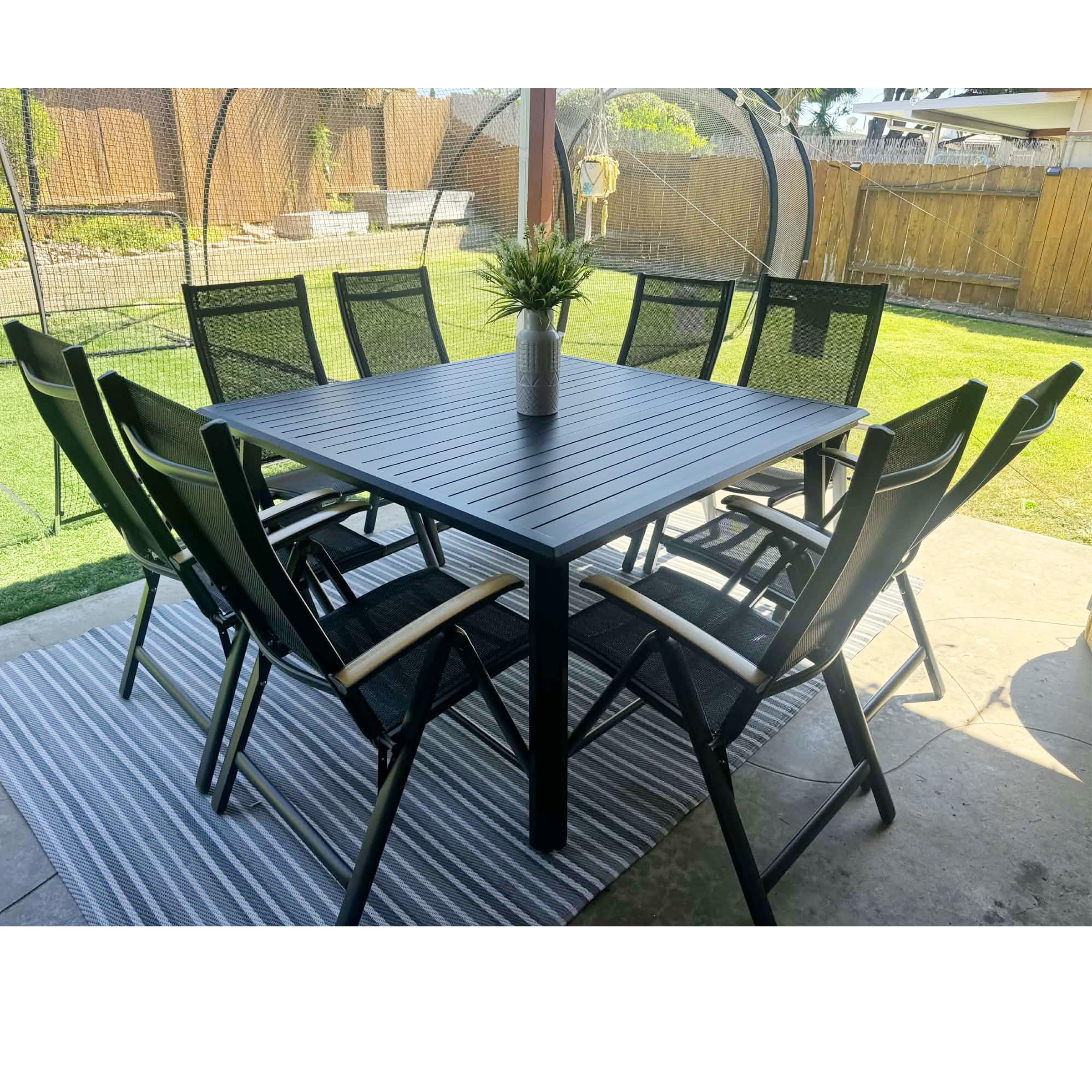 Pellebant 9-Piece Aluminum Dining Set