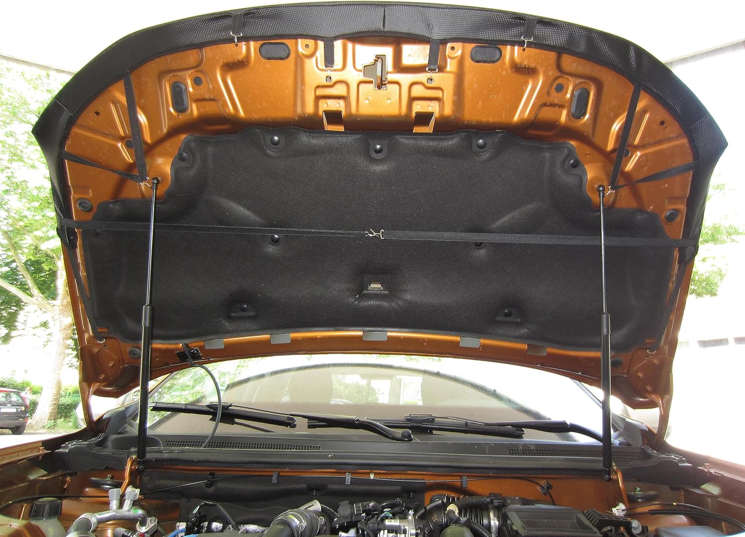 AB3-00039 Carbon Fibre Look Hood Bra Compatible with Nissan Terano Renault Dacia Duster Since 2018 Front End Nose Mask Bonnet Bra