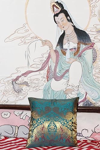 Miniatura 5 de Fundas de almohada decorativas de 16 x 16 pulgadas (15.7 x 15.7 in), diseño de elefante y pavo real, funda de cojín para sofá, silla, cama, parte