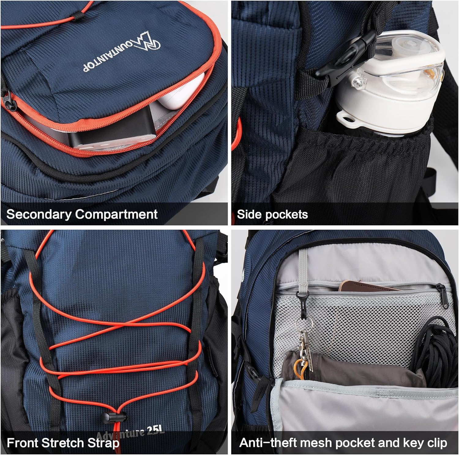 MOUNTAINTOP Hiking Backpack,25/30L Camping Backpack, Men Women Hiking Daypack Lightweight Travel Backpack for Climbing - Image 5