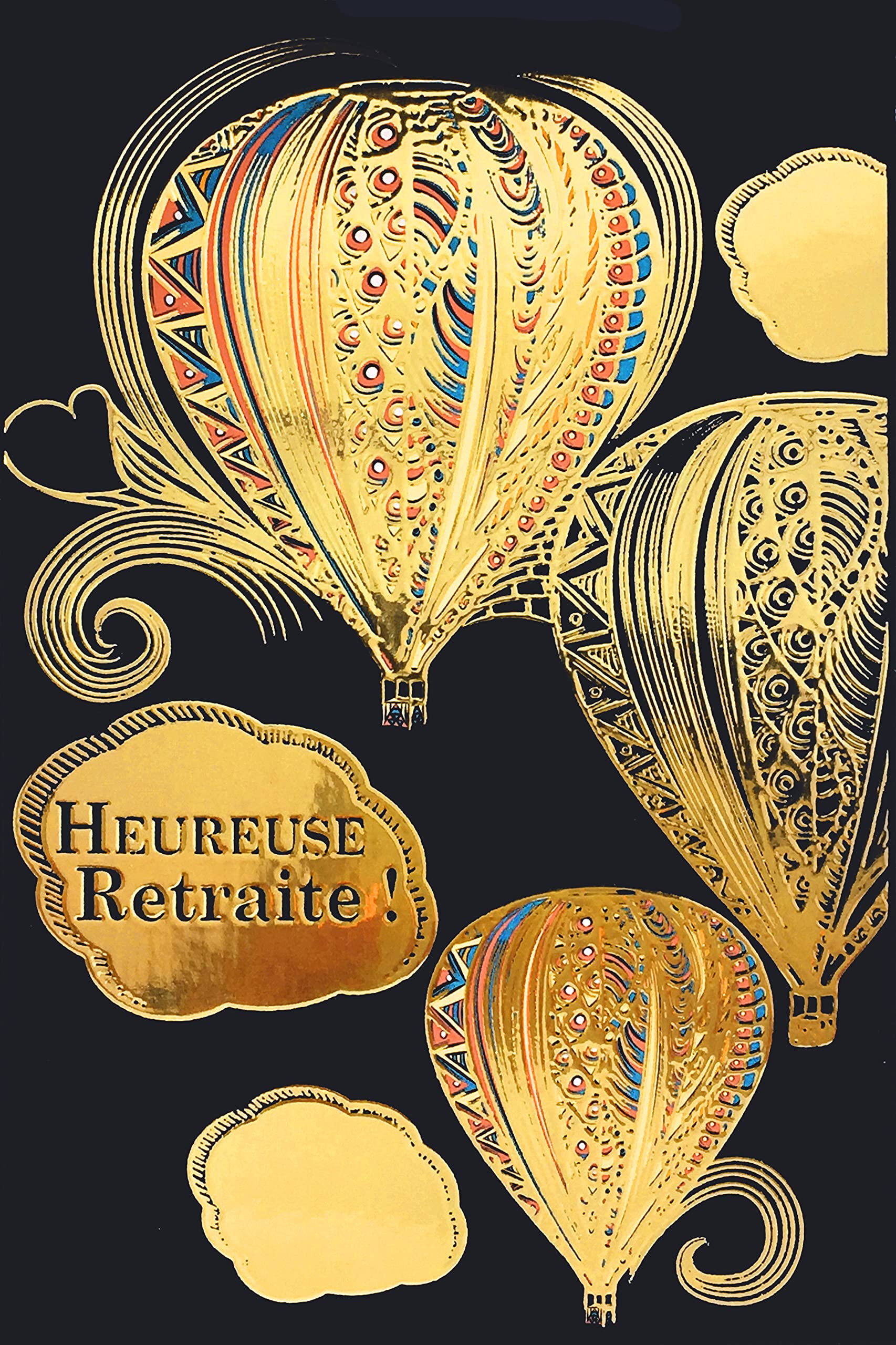 Carte De Retraite Panoramique AFIE - Dorée Sur Fond Blanc, Fabriqué En France