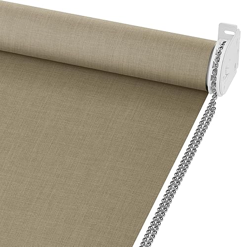 Persianas enrollables opacas de lino para ventana, protección de la privacidad, persianas de tela con aislamiento térmico para el hogar, dormitorio,