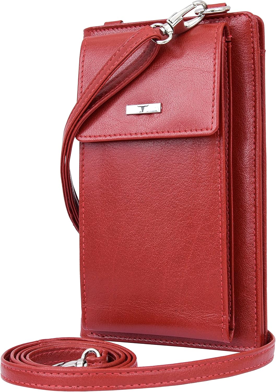 URBAN FOREST Ruby Leather Sling Wallet for Women, Red, Contemporary