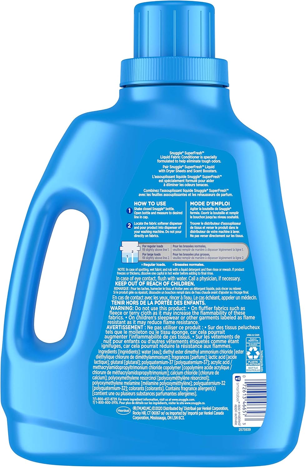 Snuggle Plus Super Fresh Liquid Fabric Softener, Spring Burst, 78.3 Fluid Ounce