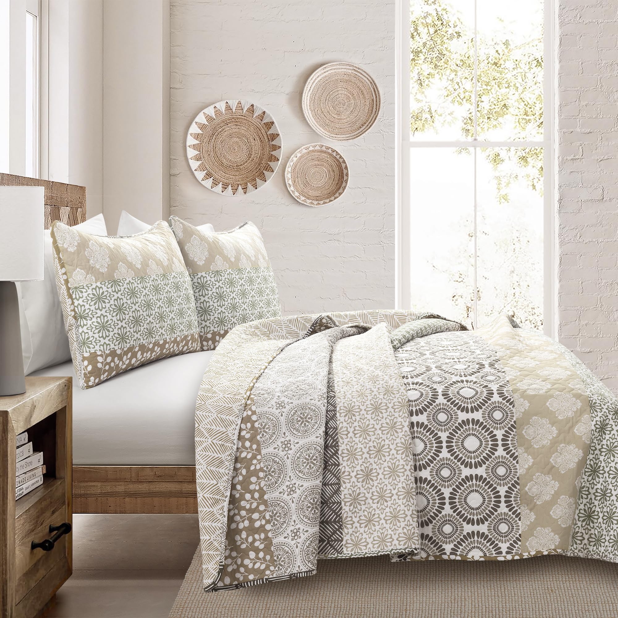 Parure de lit en coton à rayures bohèmes multicolores, linge de lit double doux