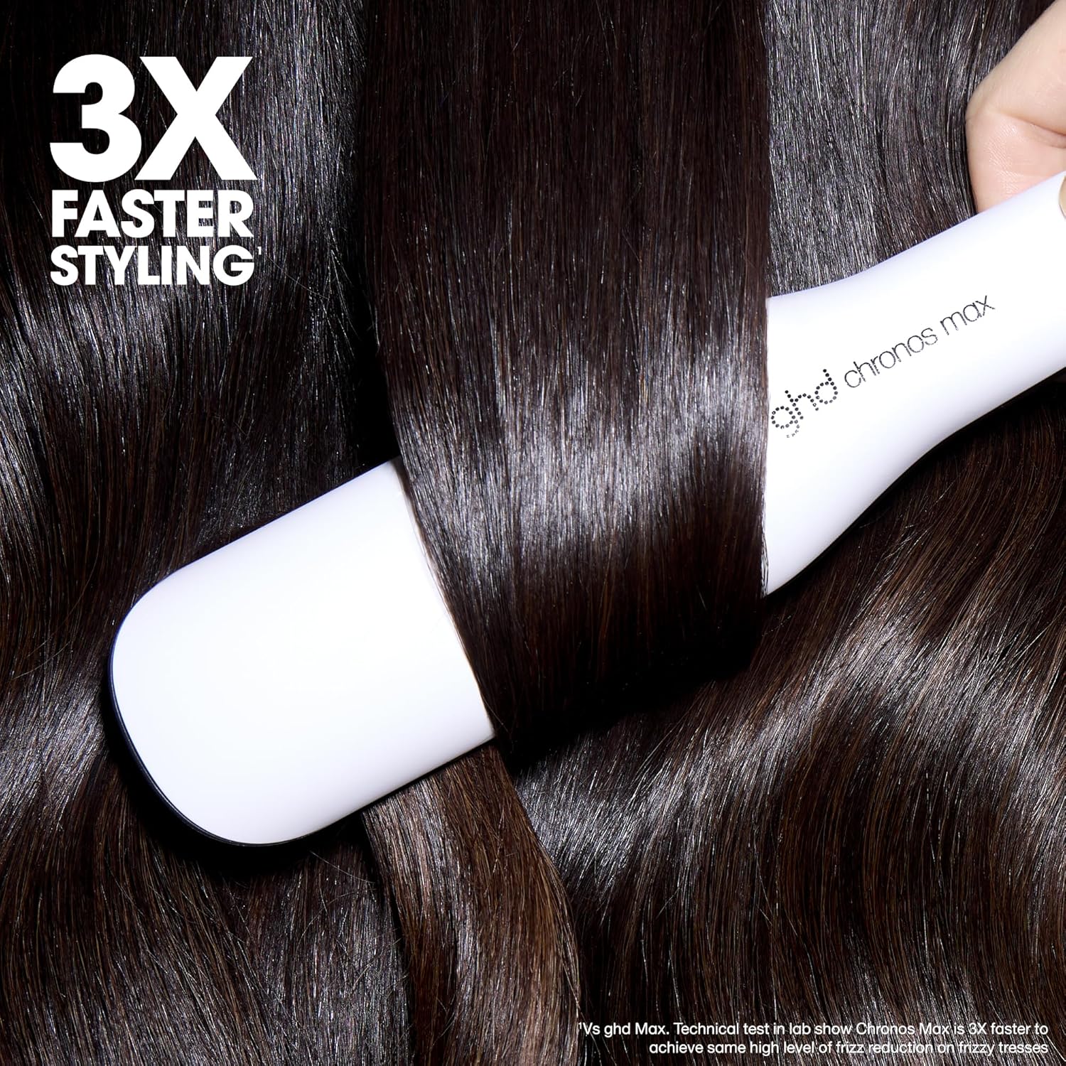 Hair being styled with ghd Chronos Max for 3x faster results