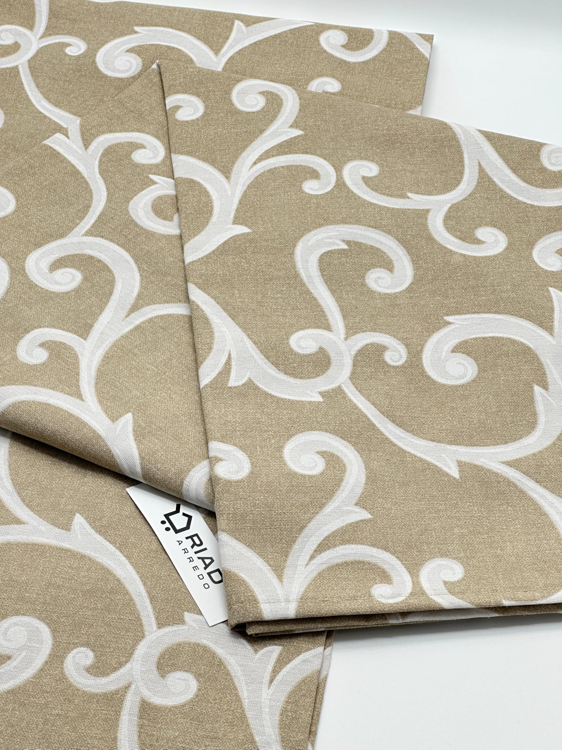 Riad Arredo Telo Arredo Copridivano - Copritutto Multiuso GranFoulard Copriletto in Cotone - Tela Robusta (Beige, 2 PIAZZE - 250X280 CM)