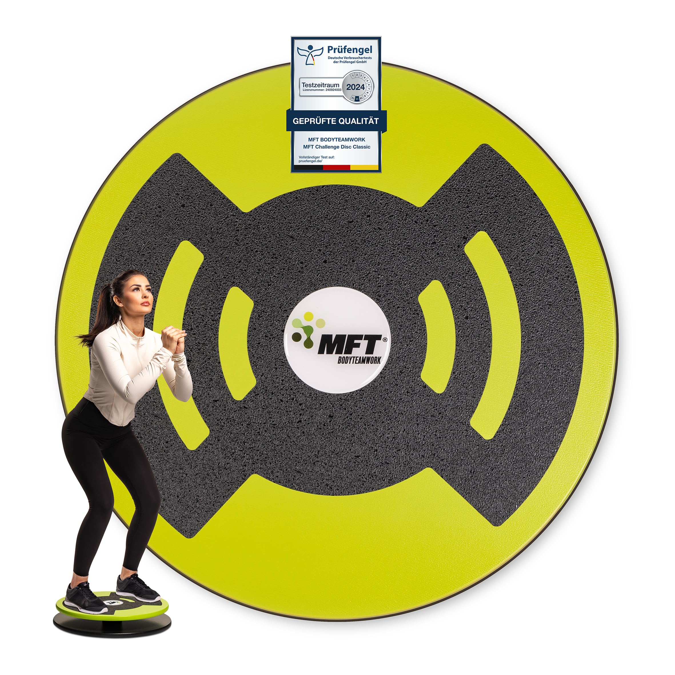 MFT Challenge Disc Classic Balance Board (made in Austria) stabil aus Holz mit rutschfestem Belag, Gleichgewichtstrainer zur Stärkung der Muskulatur, Koordination, Training, Prävention für jedes Alter