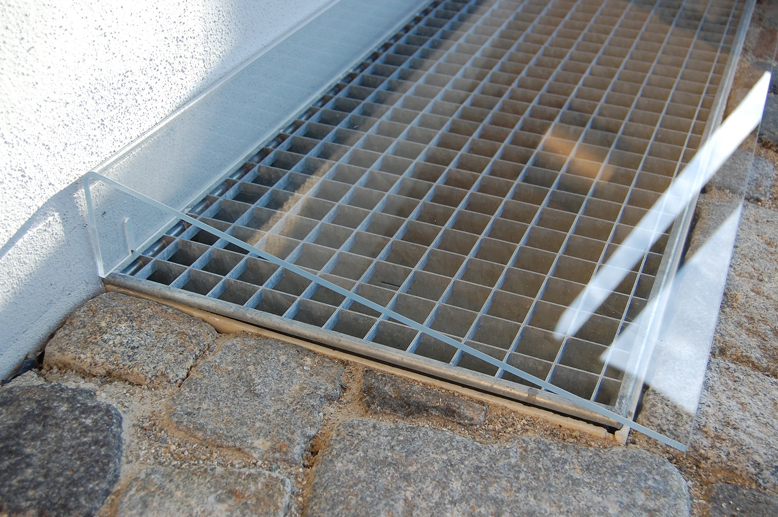 Lichtschachtabdeckung/Kellerschachtabdeckung/Regenschutz aus Acrylglas AcryS-90x55 der einfache Regenschutz von acrylive