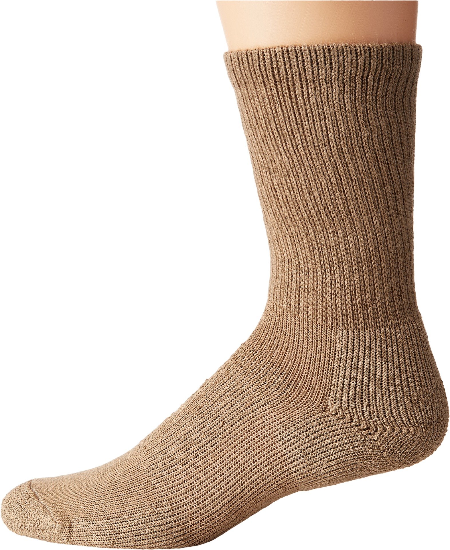 Thorlos Men's Walking Moderate Padded Crew Socks, Khaki, Large