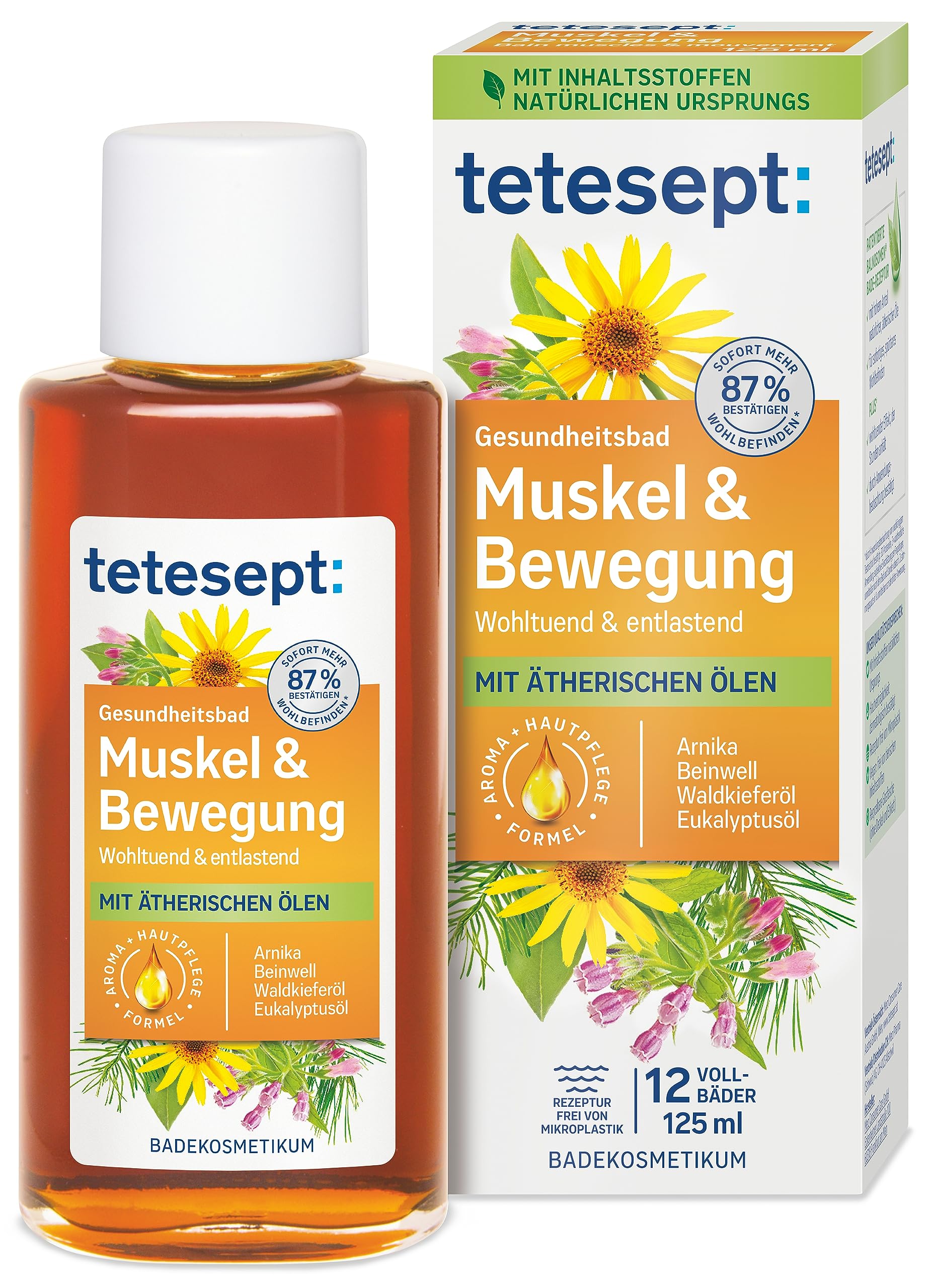 tetesept Músculo y ejercicio baño 125 ml Baño de salud con 4 aceites esenciales