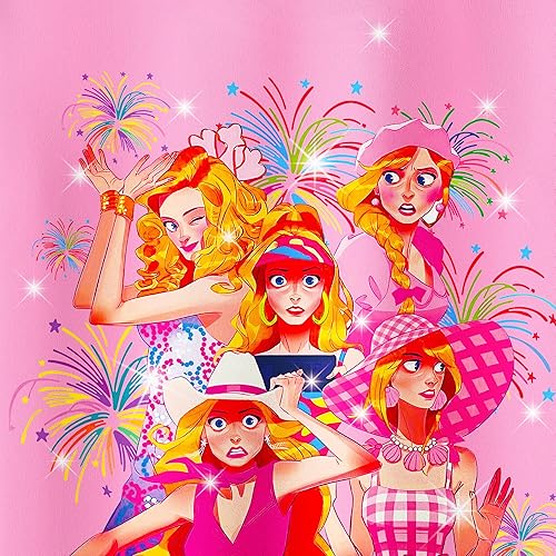 Vista 2 de Margot Robbie Movie Girls Doll Dress Shirt & Pink Skirt Set Short Sleeves Outfit for 3-14Y Kids