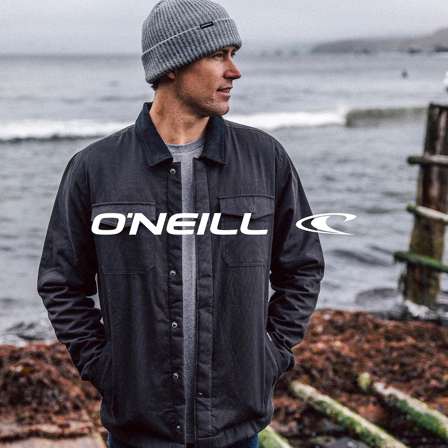 O'NEILL Mens TRVLR Stretch Zip-Up Windbreaker Jacket - Standard Fit Water Resistant Jacket for Men with Hood and Pockets