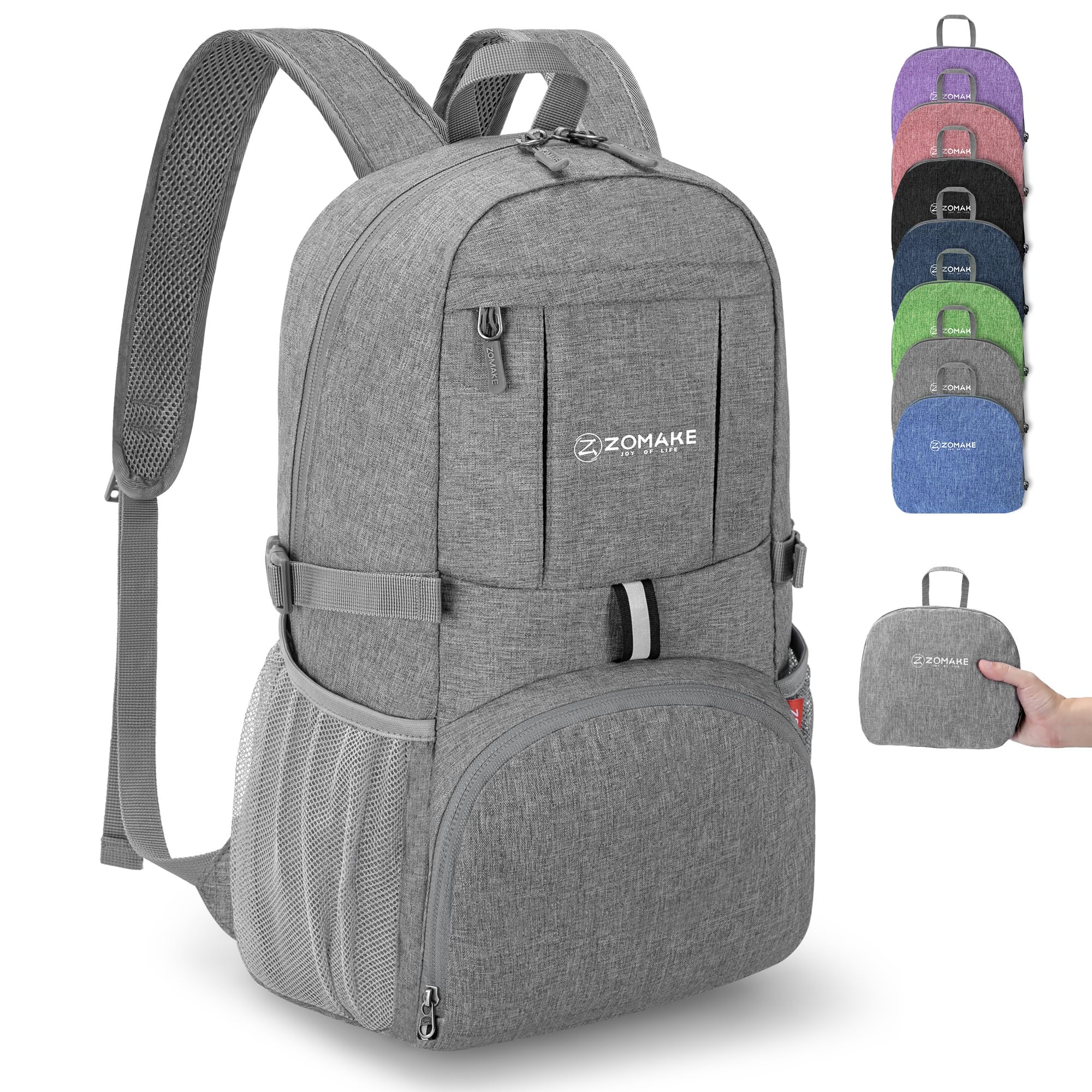 ZOMAKE Lightweight Packable Backpack, 25L Small Foldable Daypack for Hiking