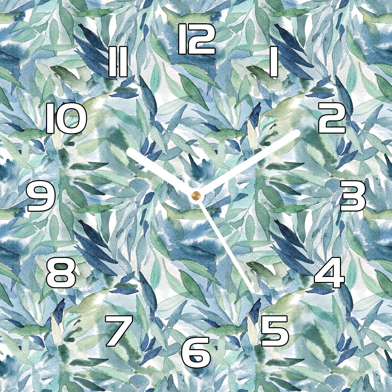 Horloge murale aiguilles blanches lisible et silencieuse en verre 30x30 cm