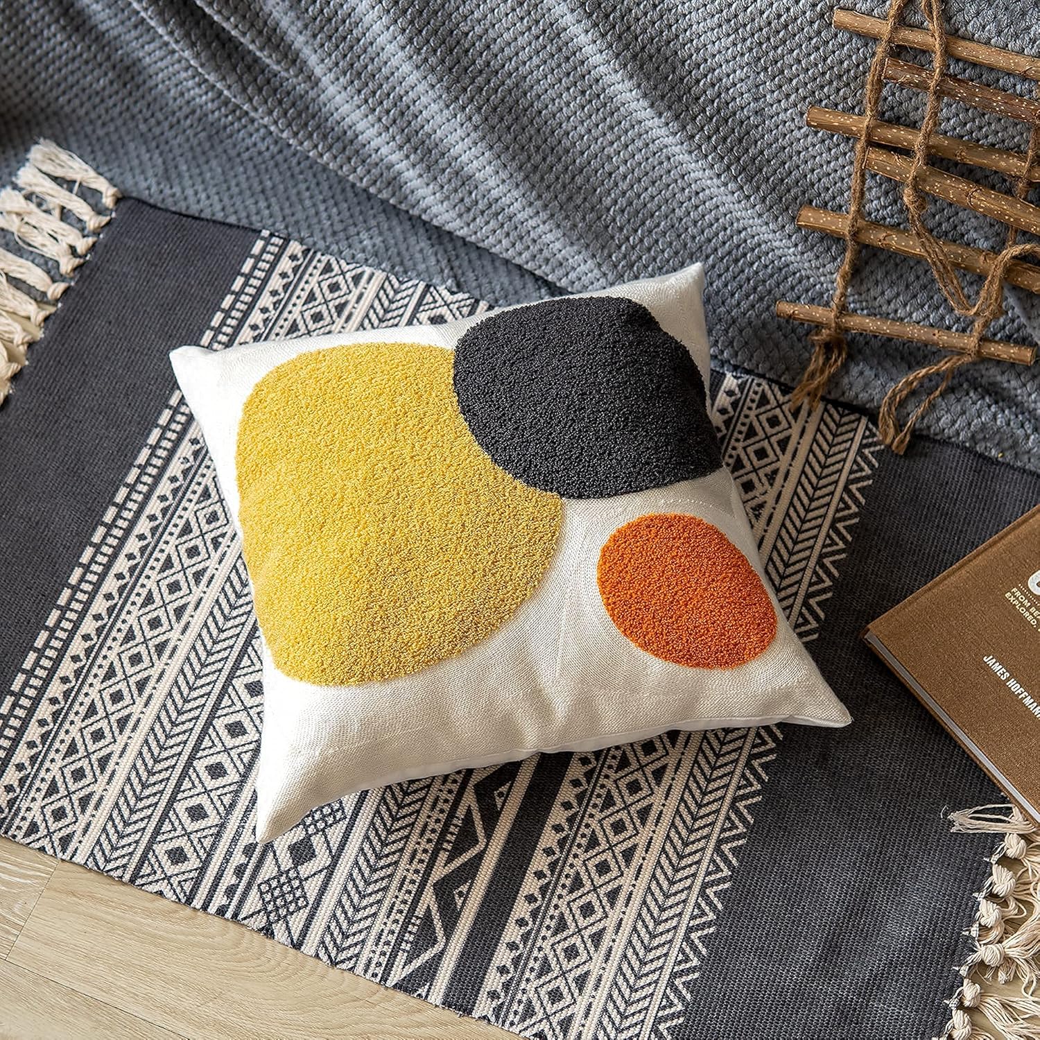 Square Home Boho Pillow Covers with Geo Abstract Vibe 2PC