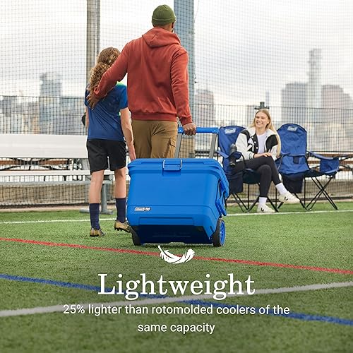 Miniatura 3 de Coleman Pro - Enfriador duro ultraligero de alta calidad con ruedas de 55 cuartos de galón, aislamiento extragrueso que mantiene el hielo hasta 5