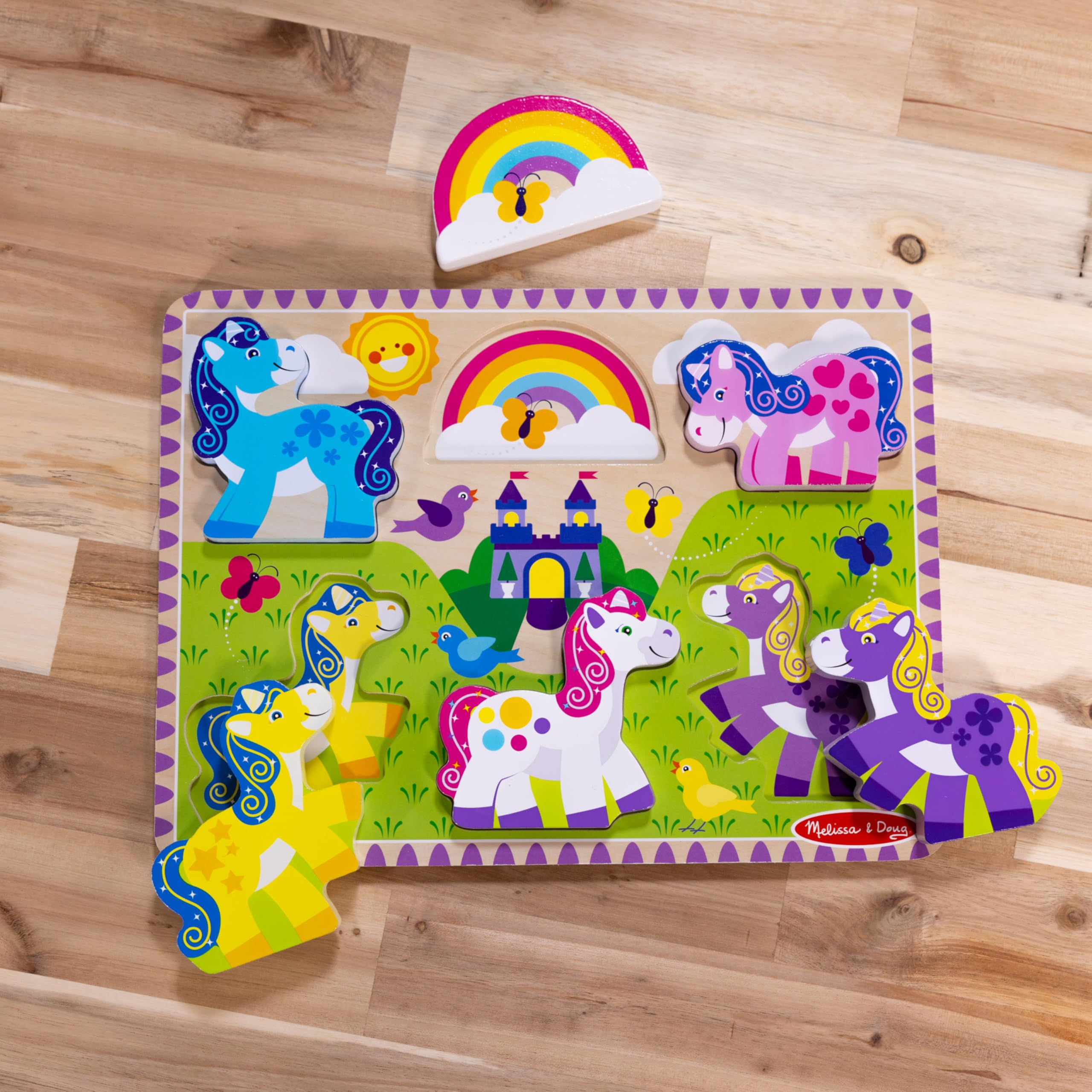 Melissa & Doug Creature marine, puzzle in legno a tema oceano con pezzi grandi – 7 pezzi