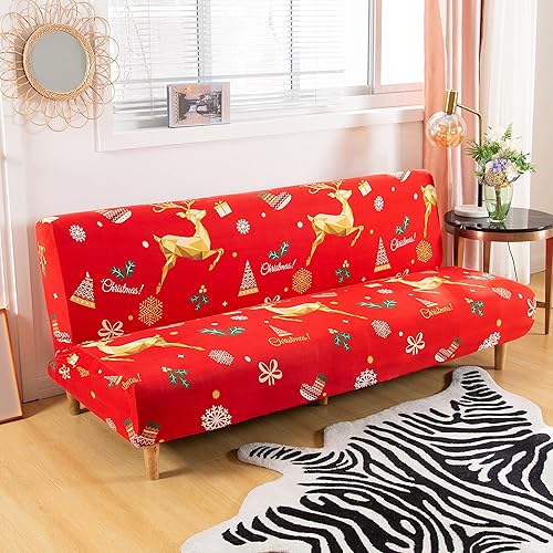 Vista 63 de Funda estampada para futón, fundas elásticas para sofá cama, tamaño matrimonial, individual, queen, sin brazos, fundas protectoras con parte Youmeng