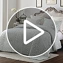 Exclusivo Mezcla Reversible Boho Quilt Set King Size, 3 Pieces Flowers Aqua All Season Bedspreads, Ultra Soft Floral Coverlet Bedding Set with Printed Pattern (1 Quilt, 2 Pillow Shams)
