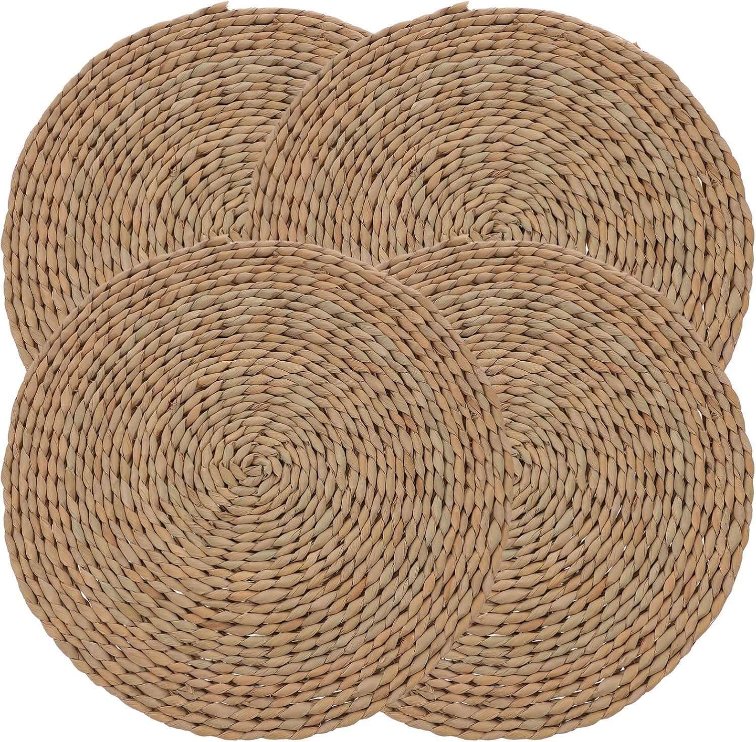 DOITOOL Coasters Round Wicker 4pcs Woven Placemat Natural Water