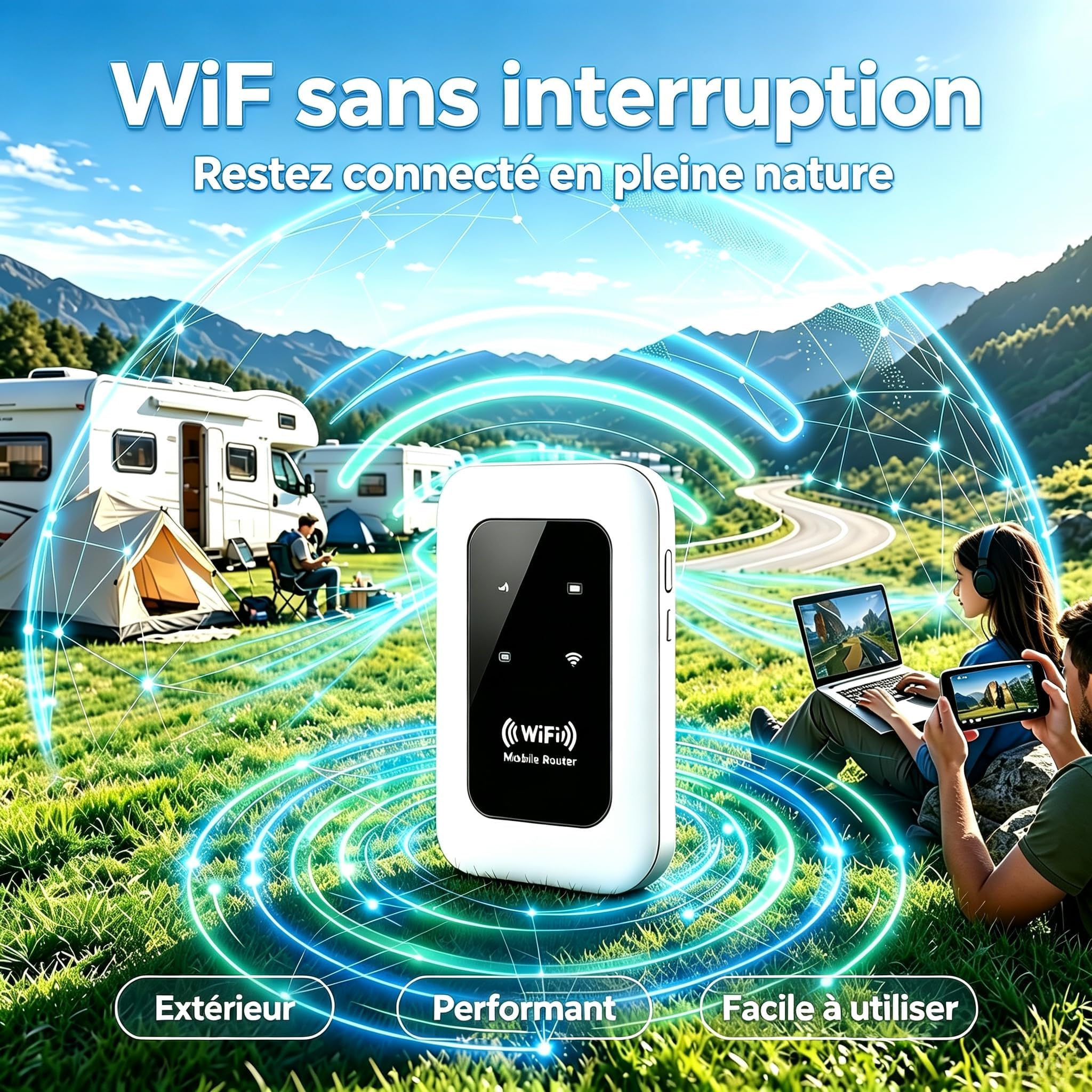 Router 5G Portatile WiFi 6 Sbloccato Slot SIM, Modem Mobile ad alta velocità 5G/4G+, fino a 32 dispositivi collegati contemporaneamente, Connessione stabile per viaggi e telelavoro Nomade