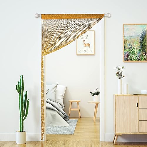 Miniatura 33 de 4 cortinas de cadena para puertas, cortinas con cuentas brillantes para puerta, cortinas de cuentas brillantes, cortina abierta para armario