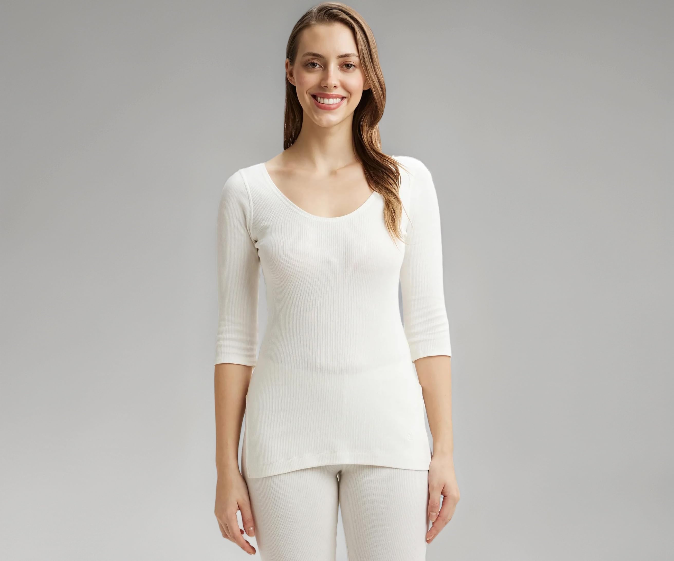 Jockey Women's Super Combed Cotton Rich Three Quarter Sleeve Thermal Top with StayWarm Technology