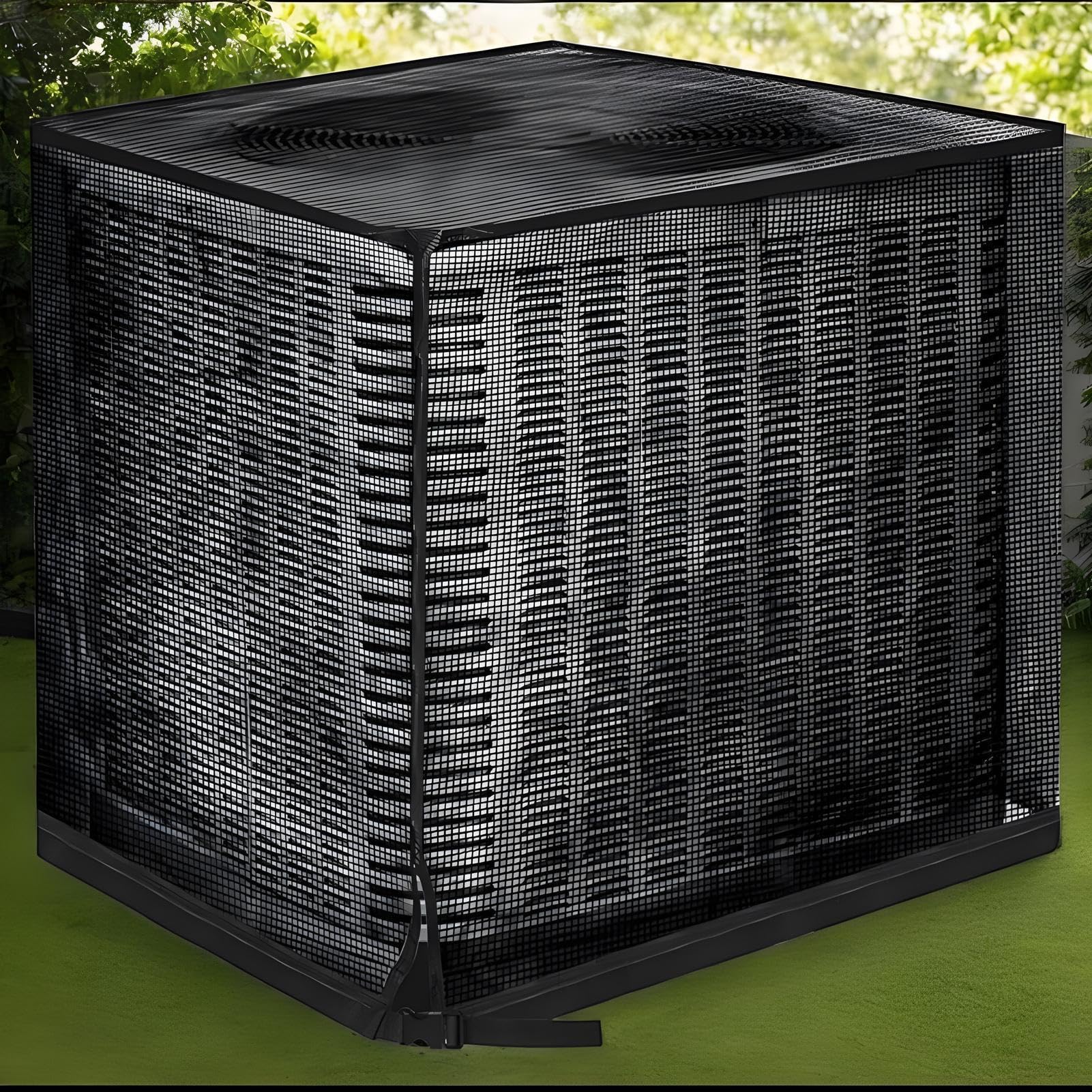 Mesh Abdeckhaube für Klimaanlage Außengerät – Atmungsaktiver Oxford Schutz, Wetterfeste Schutzhaube gegen Laub, Regen, Wind, Schmutz und Insekten für Außenklimaanlagen