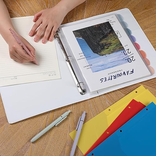 Miniatura 54 de Mr. Pen - Protectores de hojas transparentes con pestañas, 8 pestañas, 2 juegos, divisores de plástico transparente para carpeta de 3 anillas