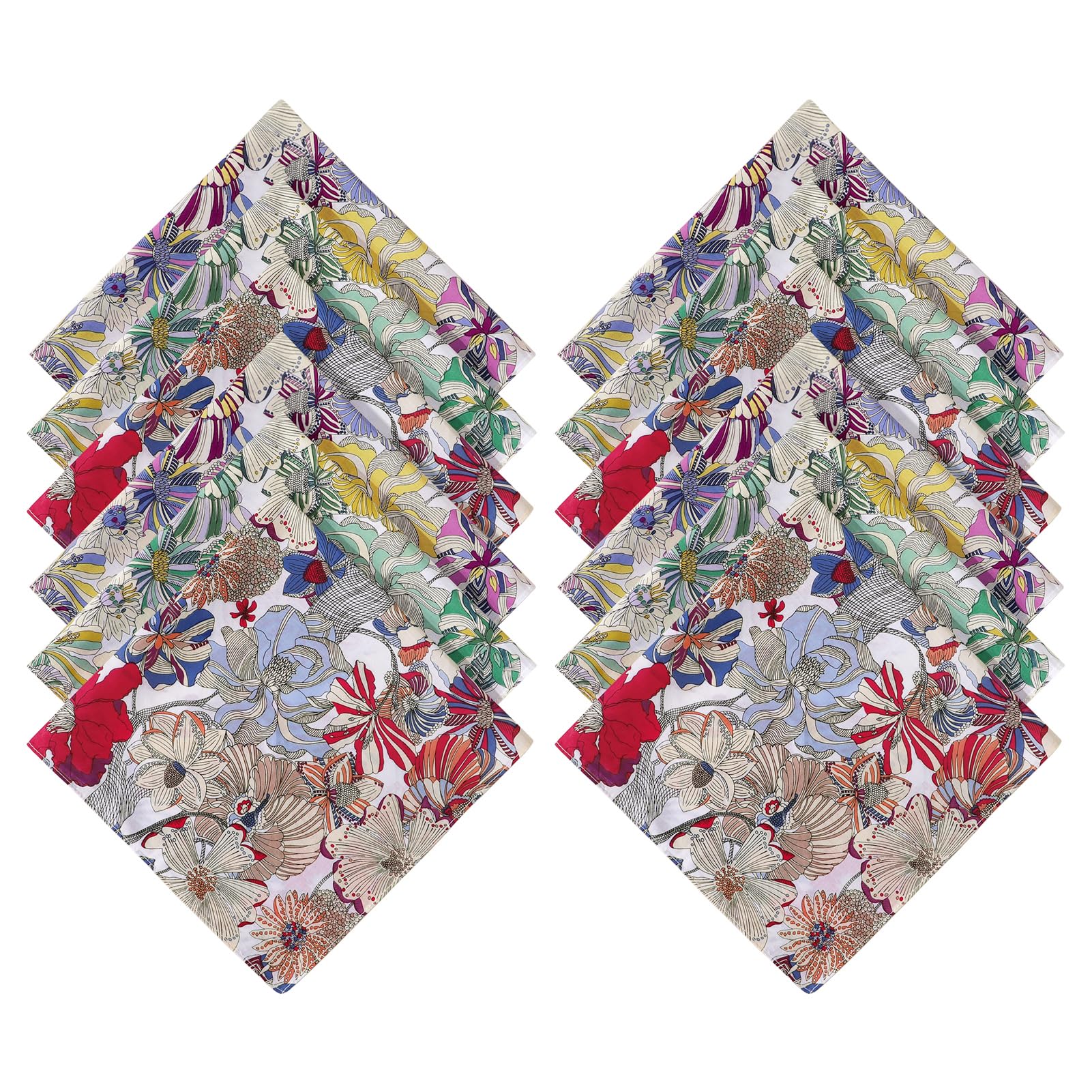 PACGOTH Handkerchiefs for Women Soft Cotton, Floral Ladies Handkerchiefs, Dainty Hankies for Women Daily Wedding Hankies