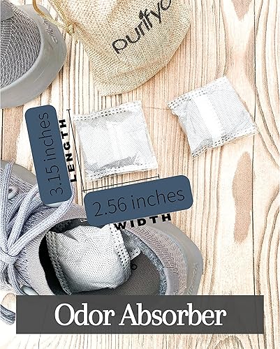 Miniatura 5 de Purifyou - Bolsa purificadora de aire de carbón de bambú 100  natural juego de 12 filtros de carbono bolsas desodorizantes absorbente de olores para