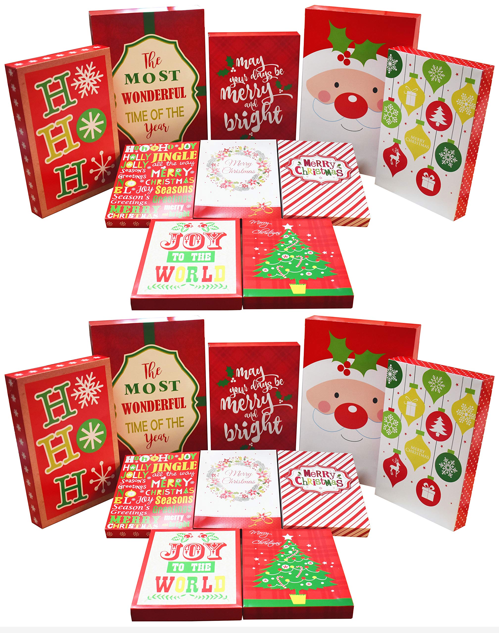 Black Duck Brand Set of 20 Cardboard Apparel Decorative Gift Boxes with Lids for Clothing and Gifts in 3 Different Sizes (4 Robe, 6 Shirt, 10 Lingerie)