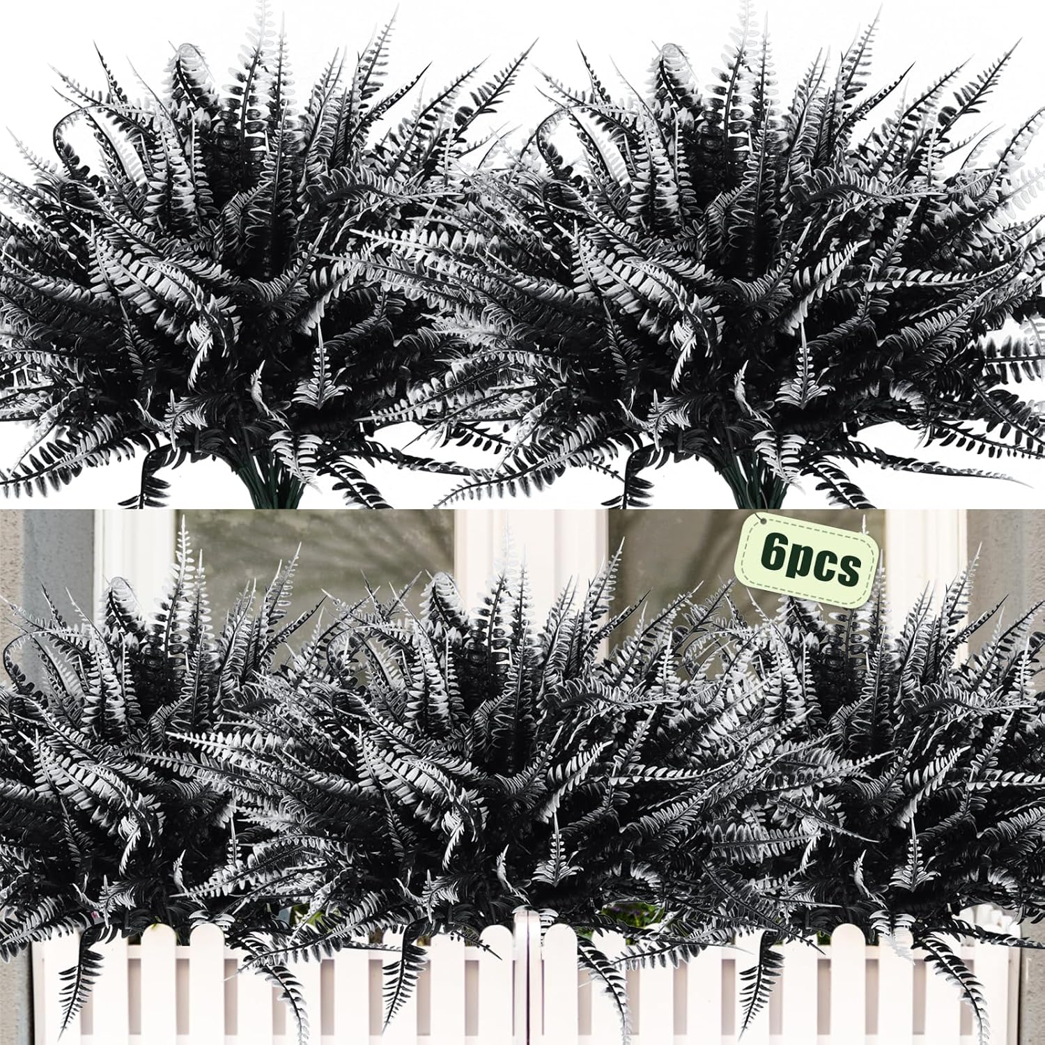 RECUTMS 6 Pack Artificial Boston Fern Fake Artificial