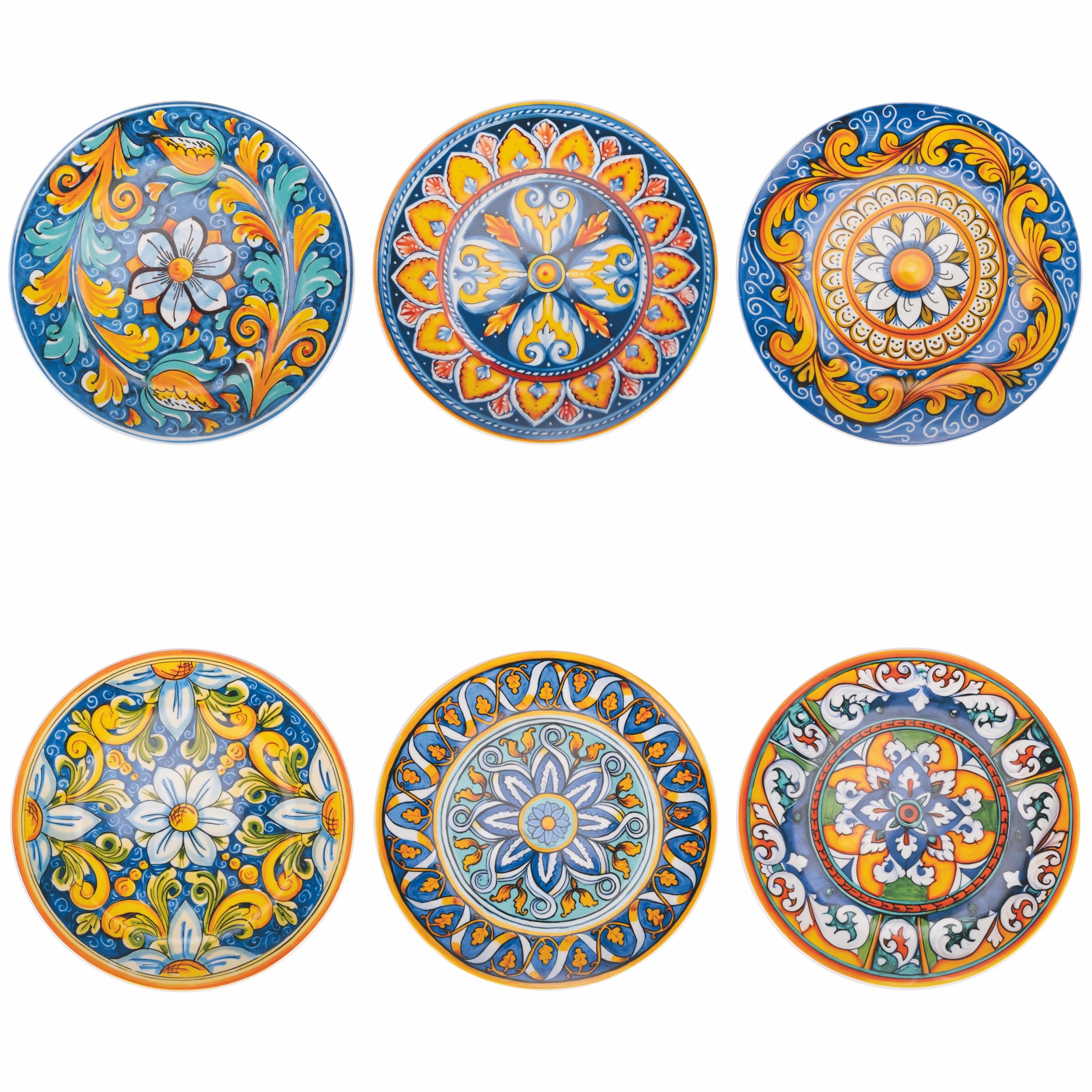 Set of 6 Porcelain Fruit Plate Renaissance Style La Tradition