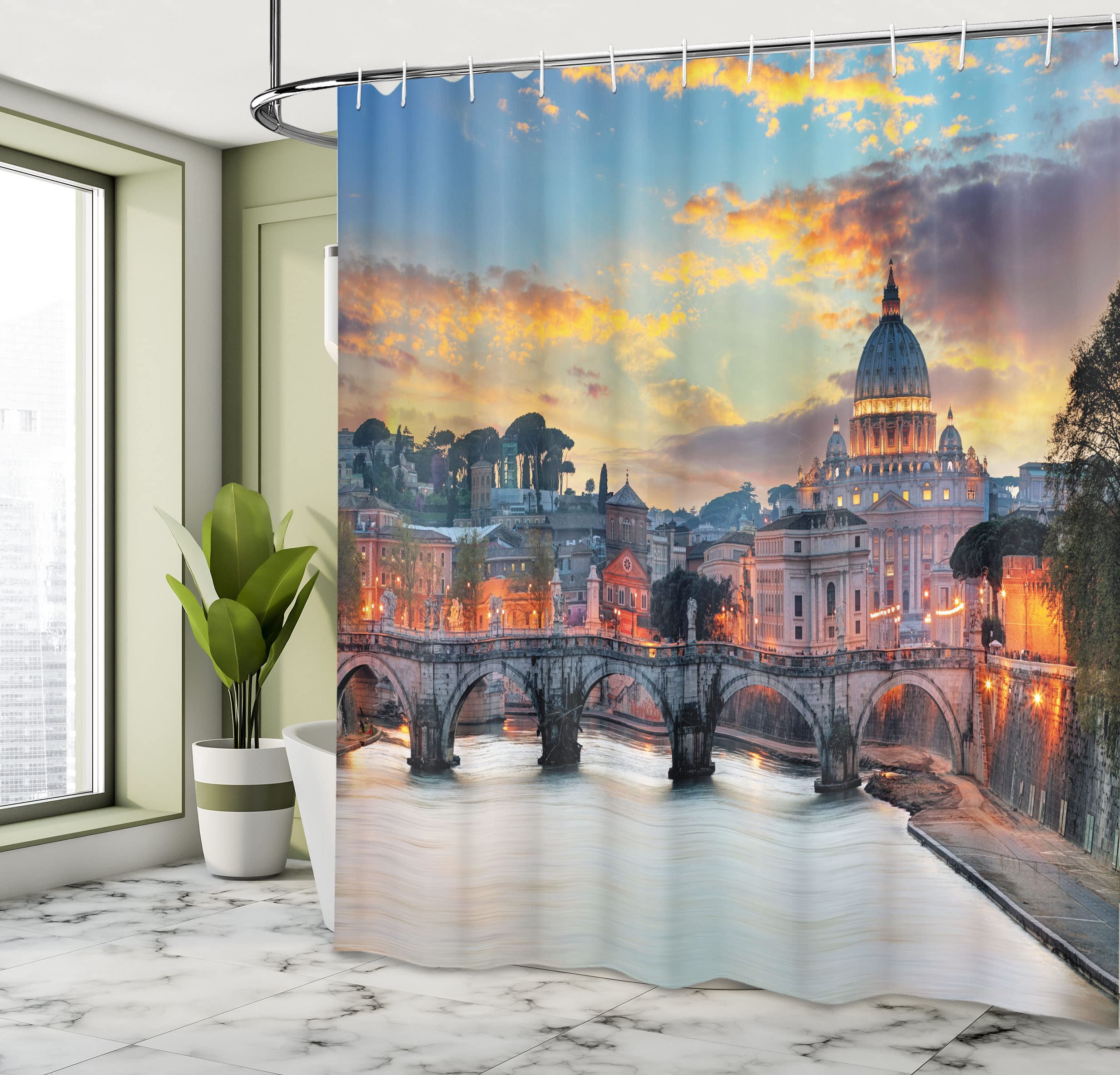 Ambesonne Tenda Doccia In Poliestere 69x70 Cm - Multicolor 10, Stampa Digitale Resistente