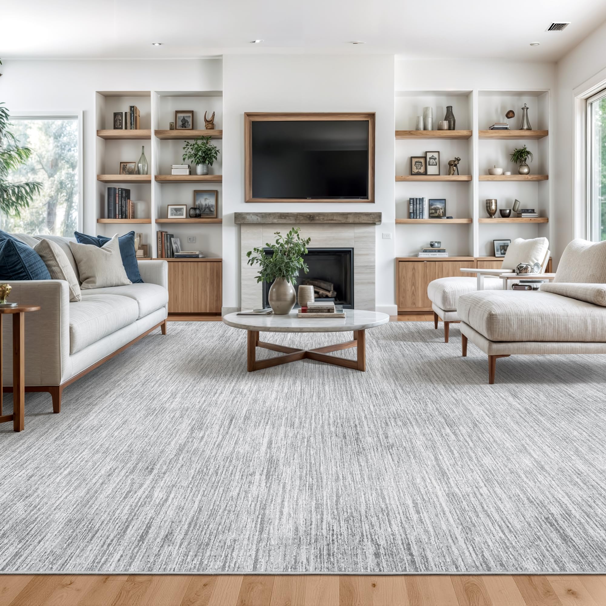 Photo 1 of Valenrug Washable Rugs 8x10 - Non Slip 8x10 Area Rugs for Living Room, Stain Resistant Area Rugs for Bedroom, Foldable Machine Washable Area Rug(8'x10', Grey)
