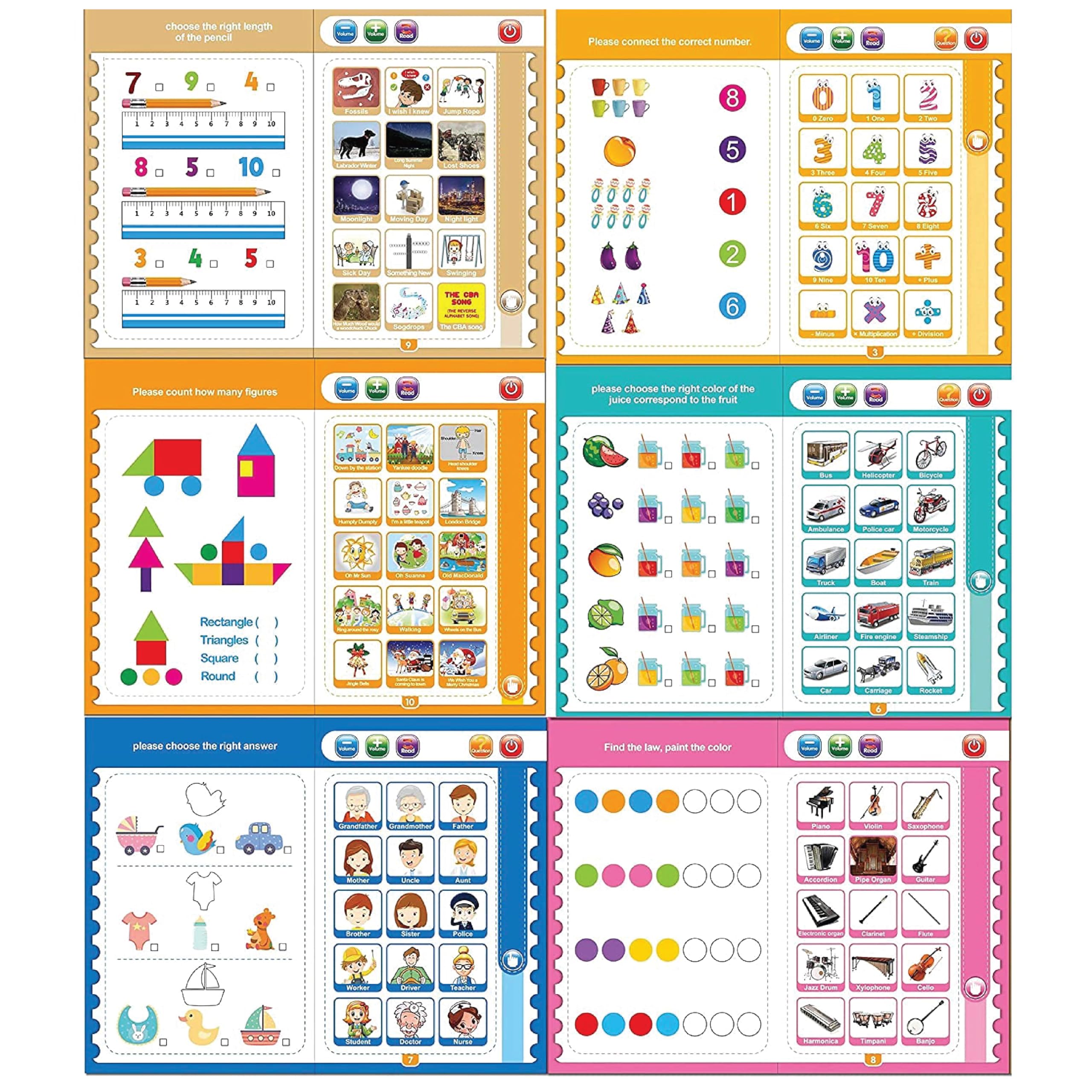 ToyMagic Intelligence Phonetic Learning E-Book|Activity With Alphabet,Numbers,Shapes,Animals,Nursery Rhyme|Birthday Gift|Interactive Musical Toy Book For Kids 3+|Improve Thinking Ability|Made In India - Image 10 thumbnail