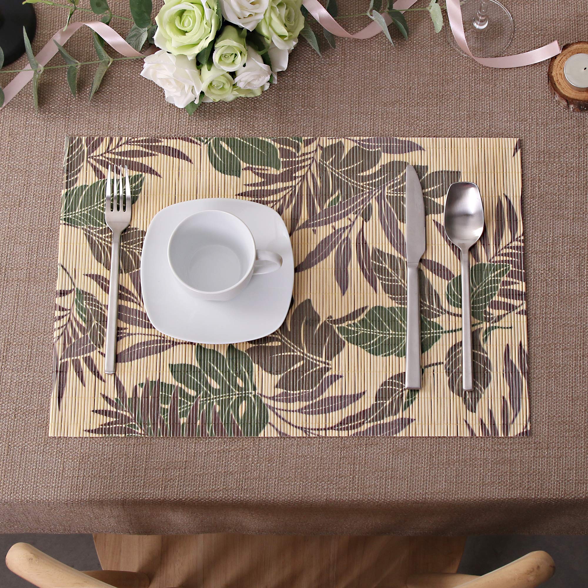 LOVECASA Bambus Platzset, 45 x 30 cm, 6-TLG. Set Tischmatte, Rechteckig  Tischset Bambus : Amazon.de: Kche, Haushalt & Wohnen
